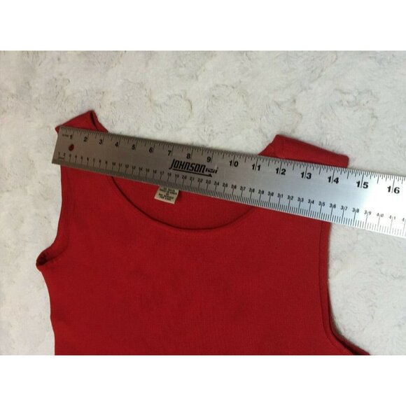 Marlis Womens Viscose Blend Sleeveless Knit Tank Top Small Red Scoop Neck - Picture 5 of 7